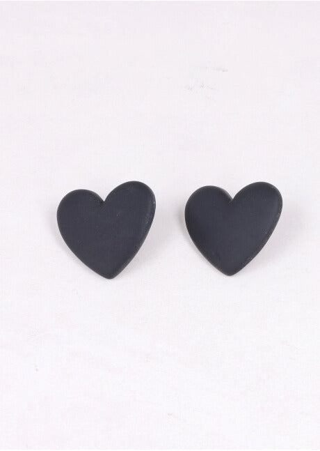 Aretes Stud Corazón NEGRO