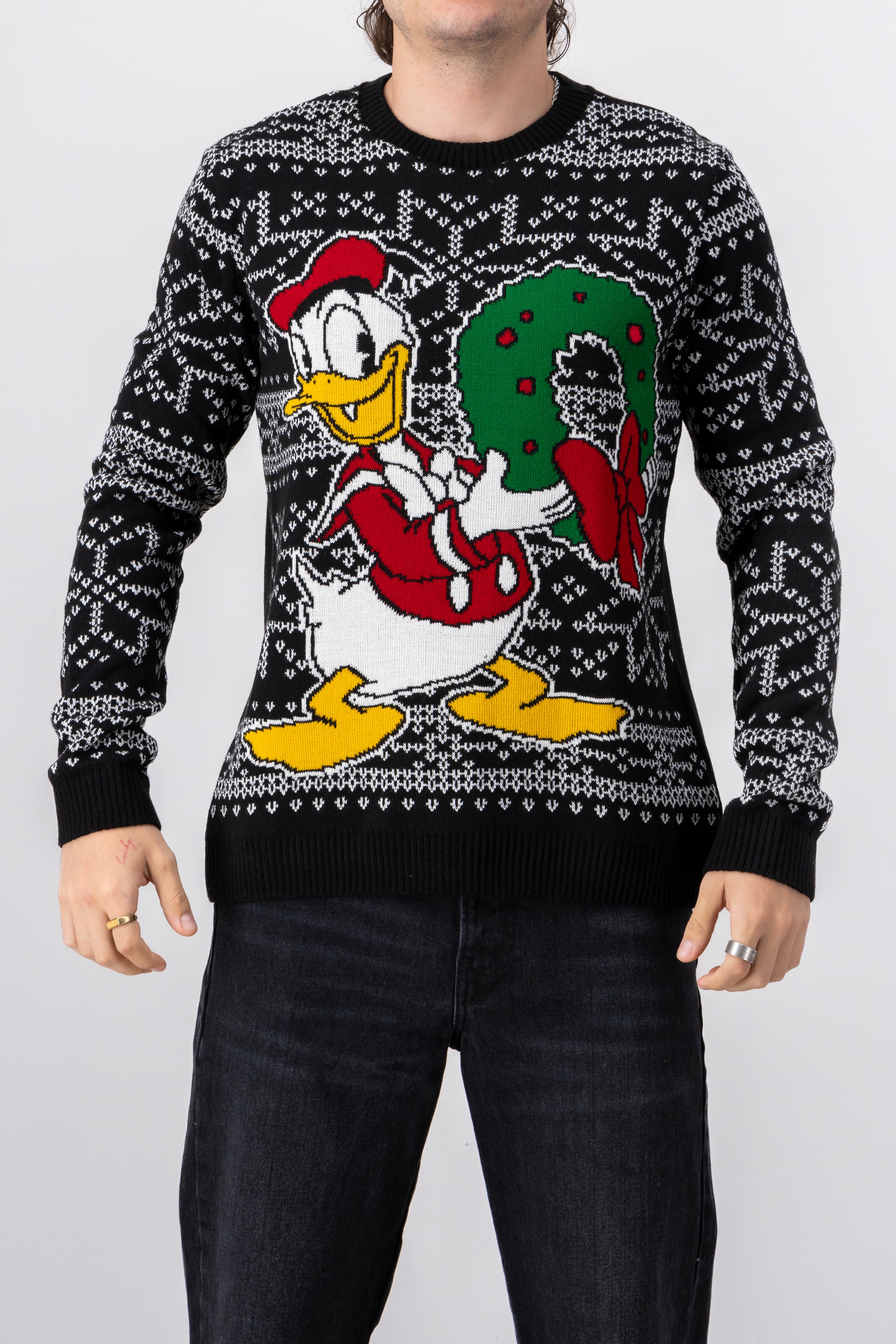 Suéter navideño Pato Donald NEGRO