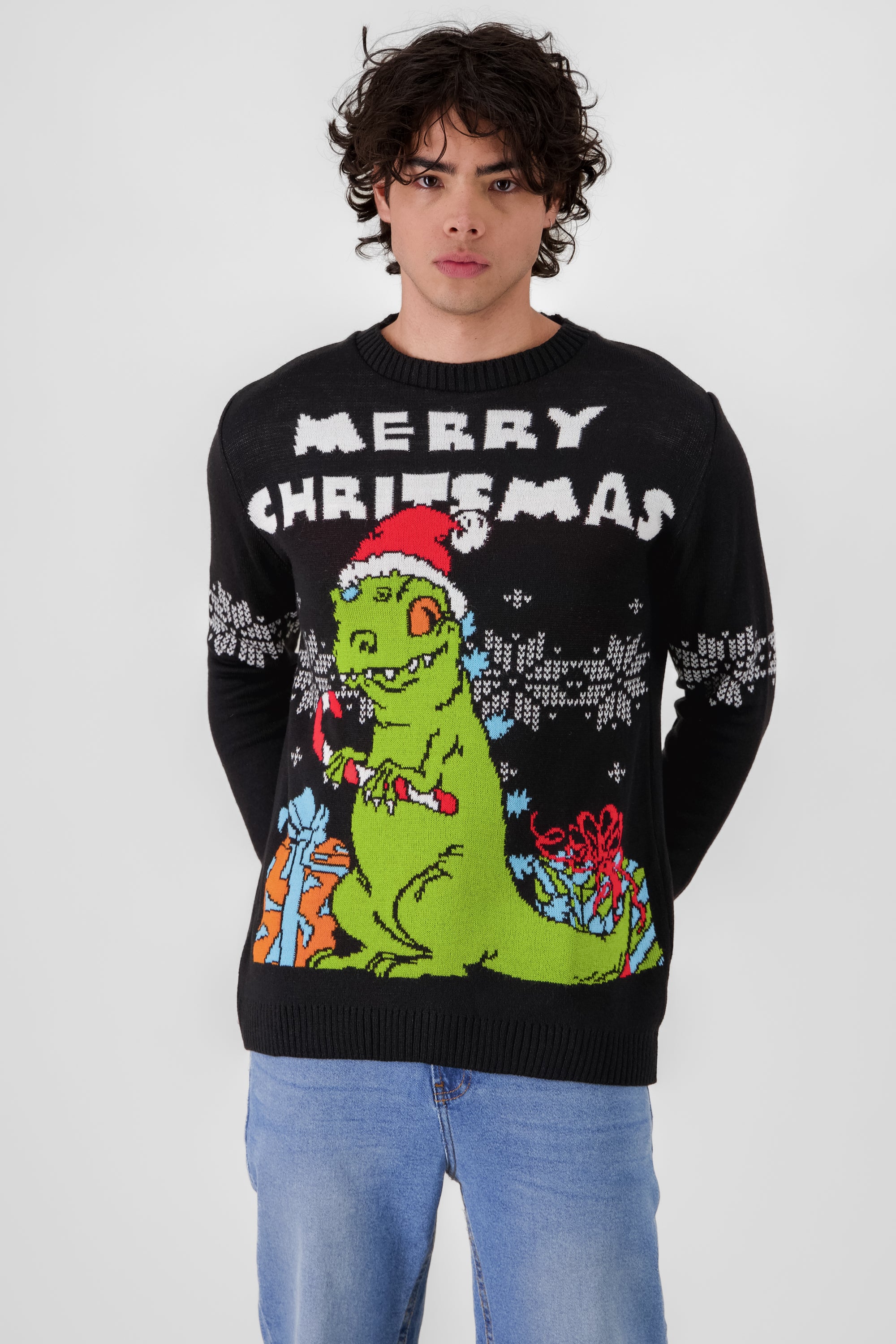 Suéter navideño Reptar NEGRO