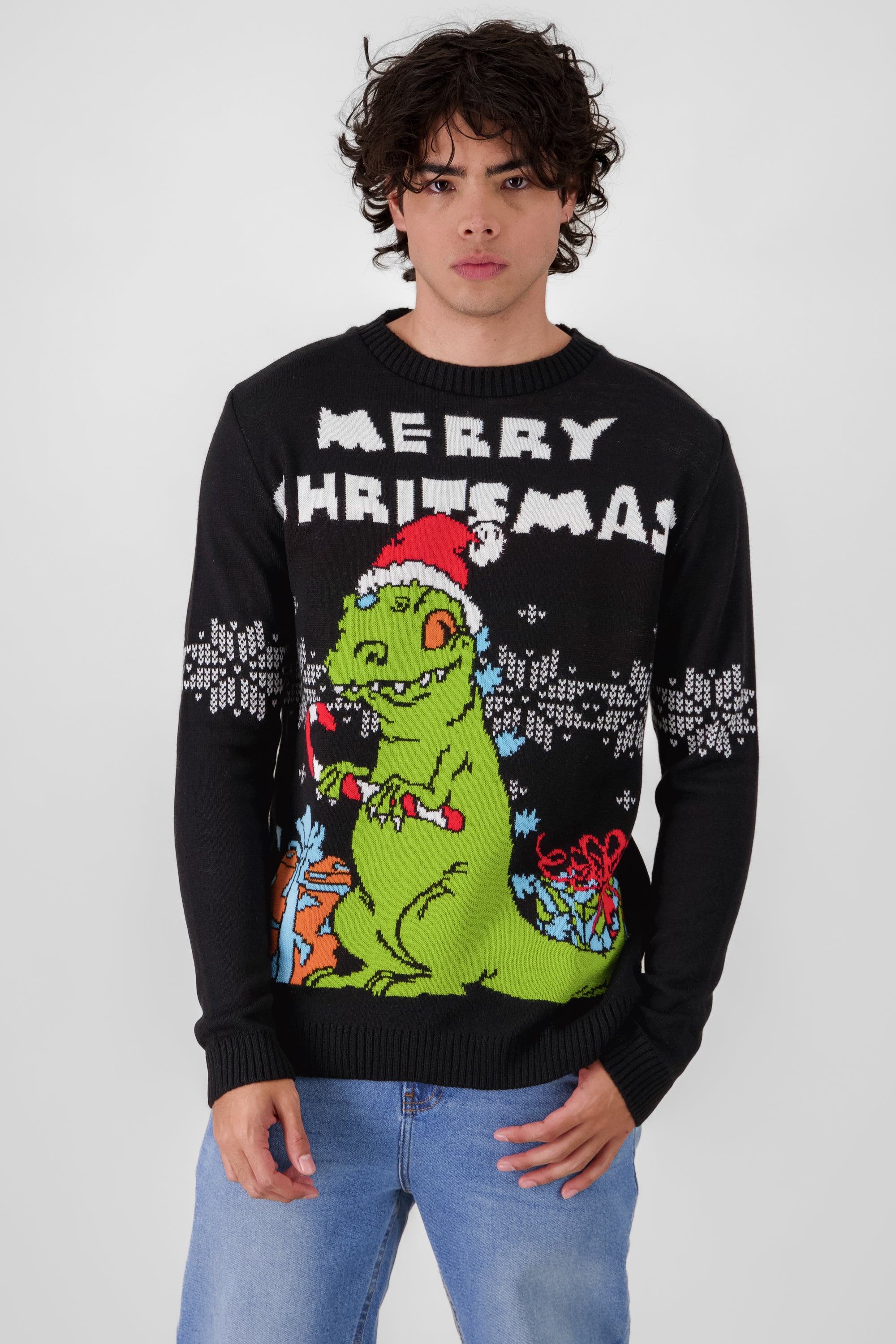 Suéter navideño Reptar NEGRO