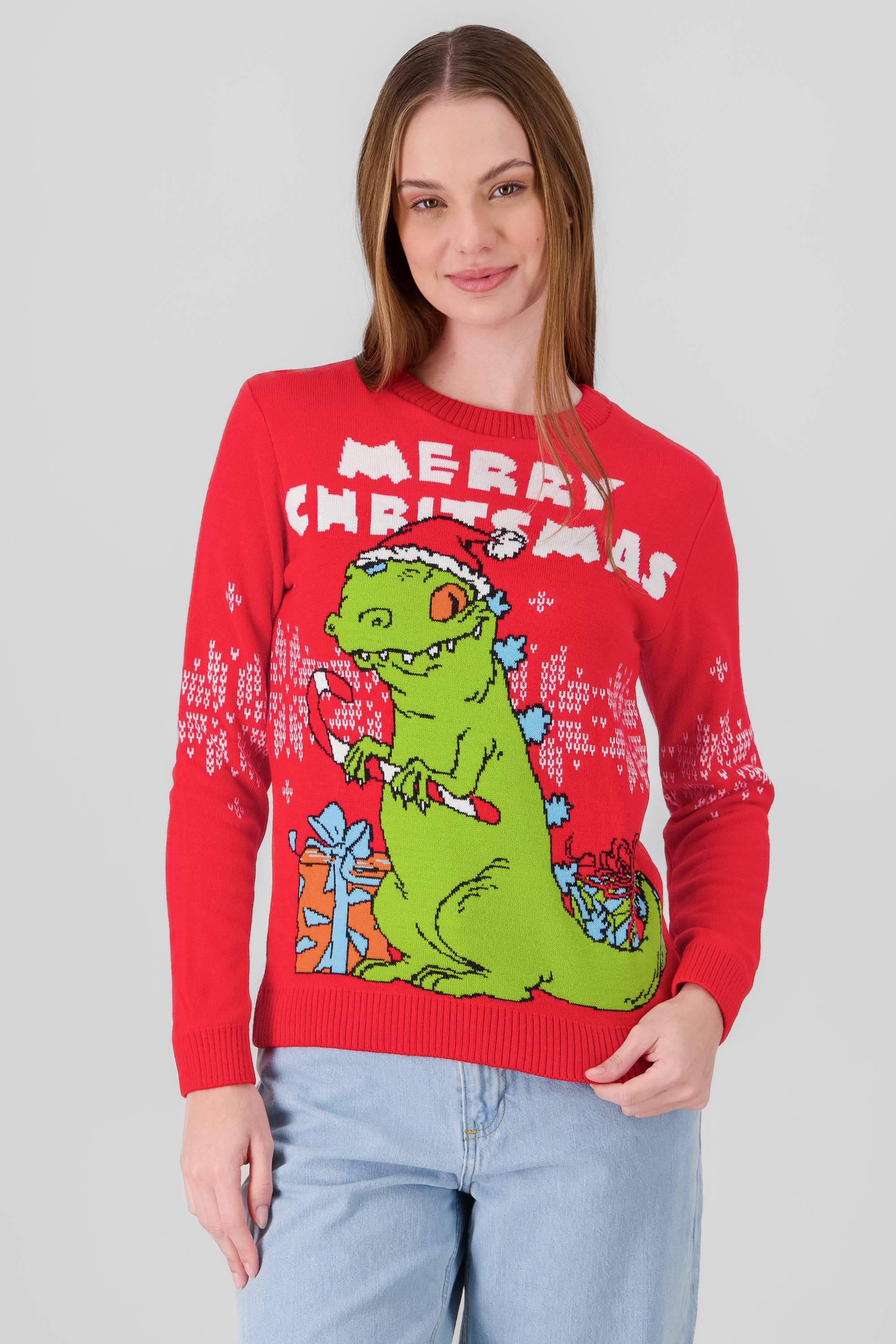 Suéter navideño  Rugrats Reptar ROJO