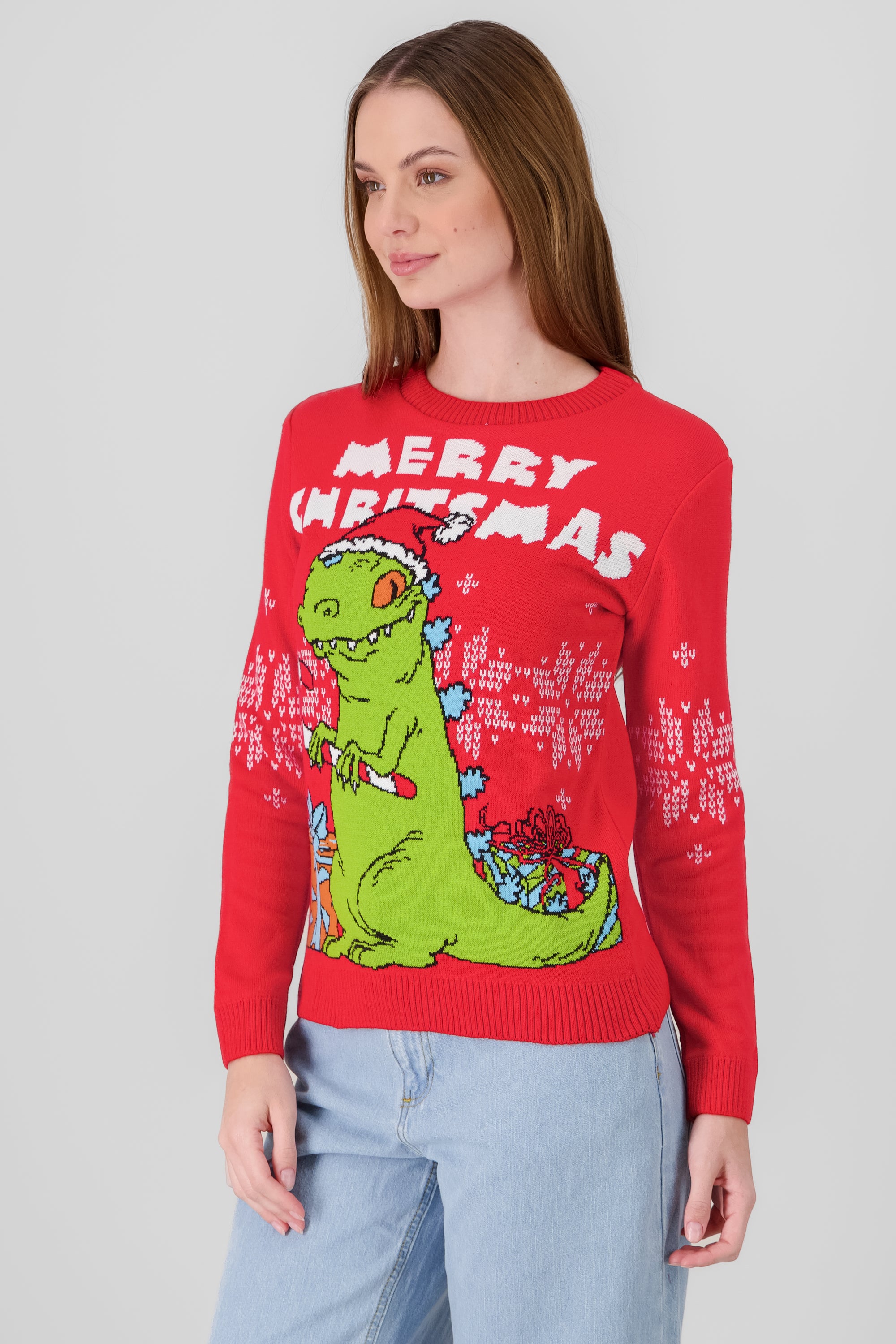 Suéter navideño  Rugrats Reptar ROJO