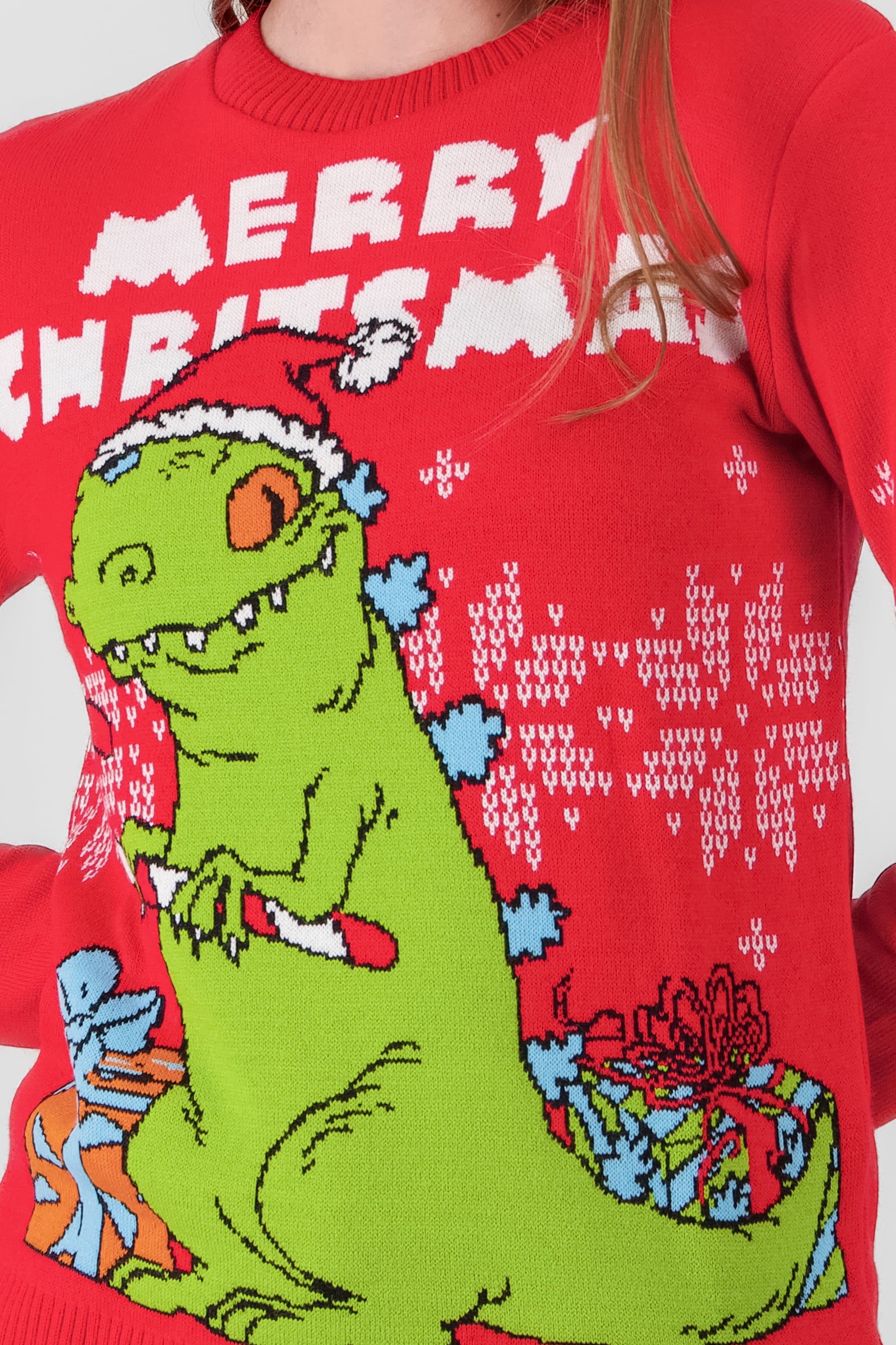 Suéter navideño  Rugrats Reptar ROJO