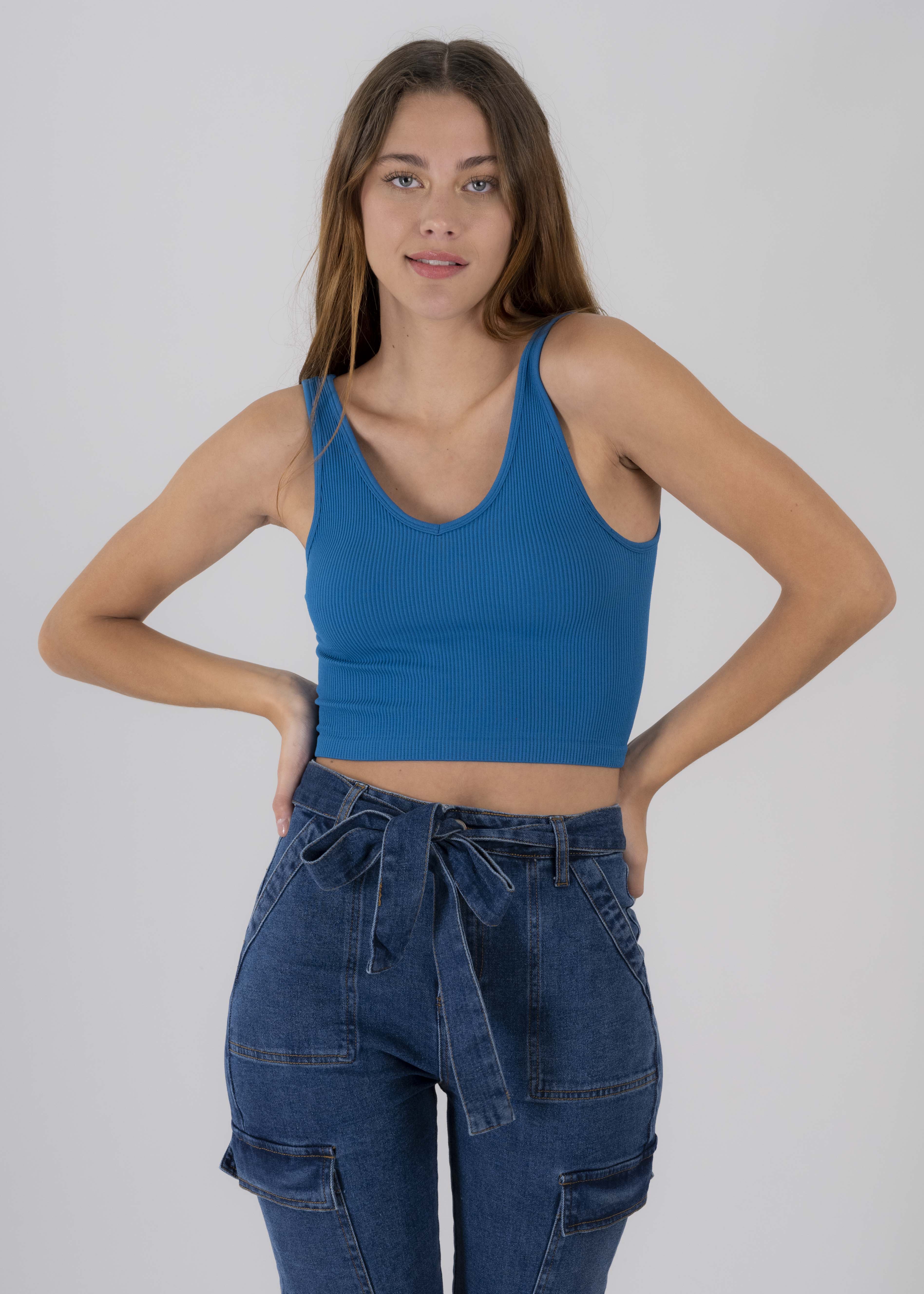 Top tirantes anchos AZUL