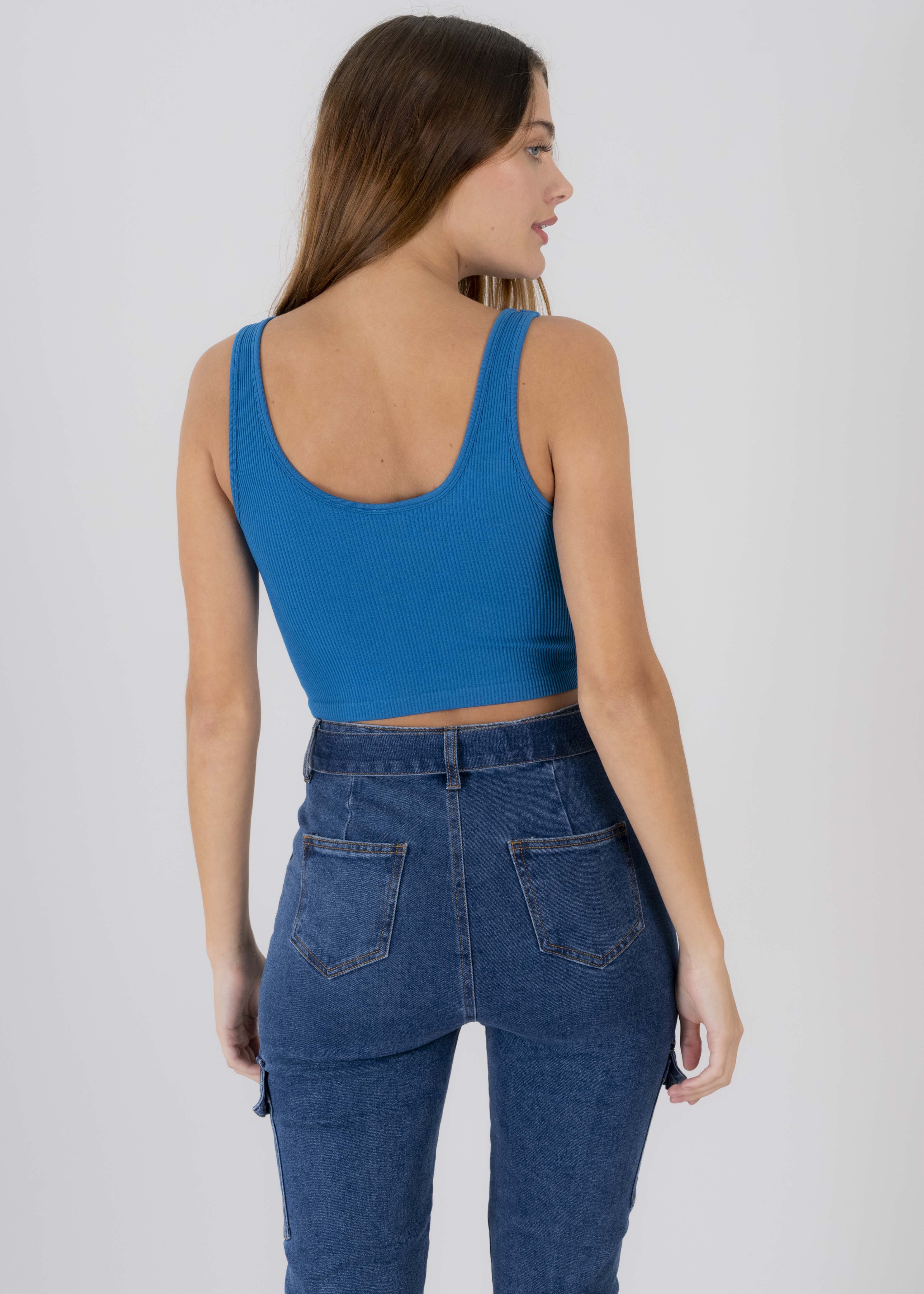 Top tirantes anchos AZUL
