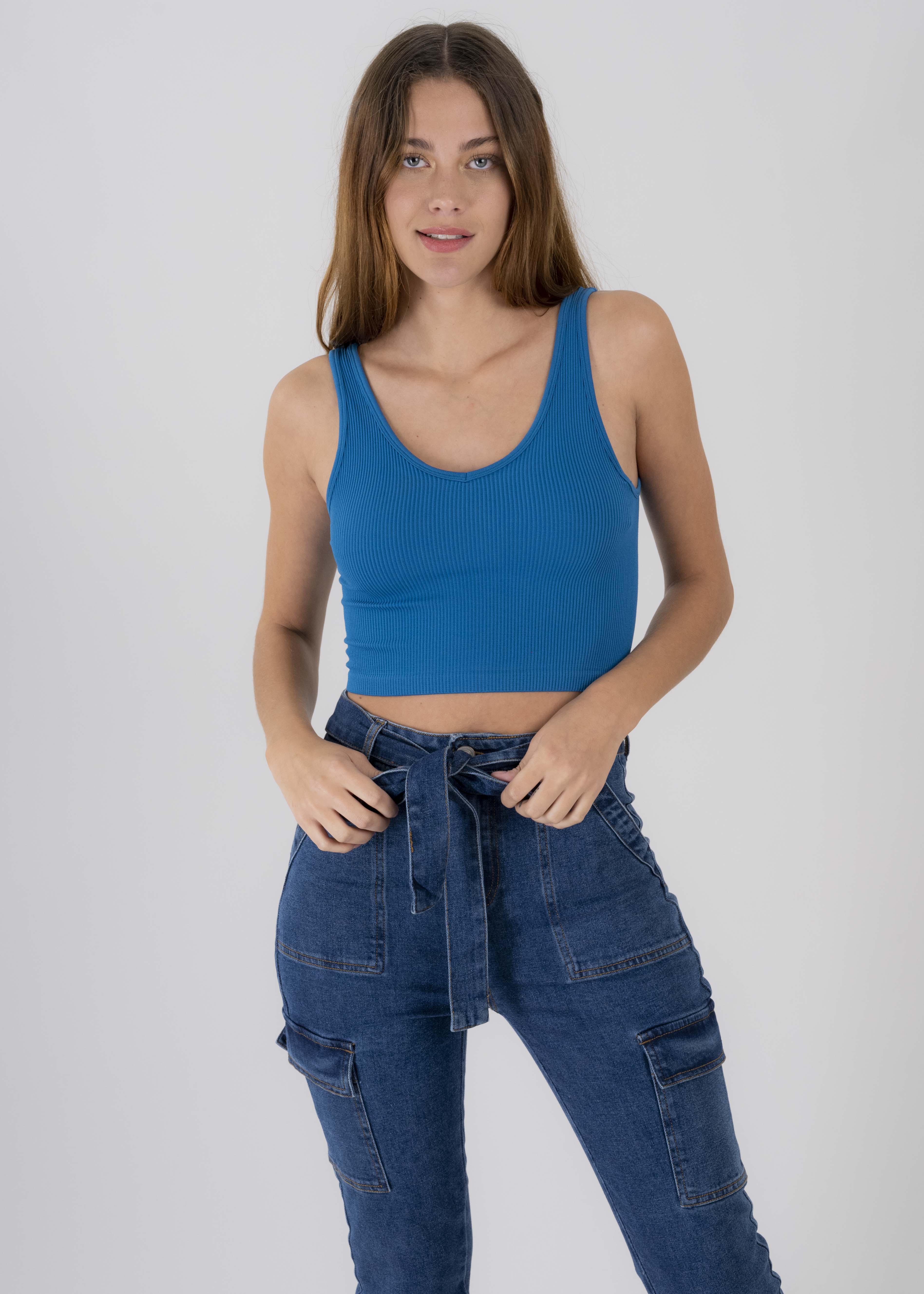 Top tirantes anchos AZUL