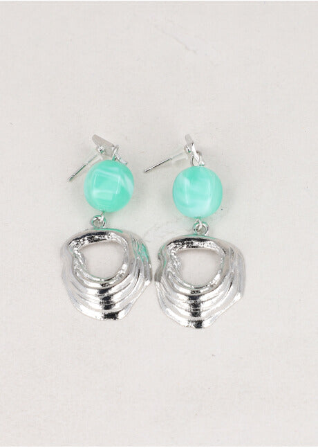 Aretes Forma Piedra PLATA