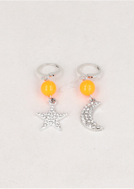 Aretes Luna Estrella Brillos