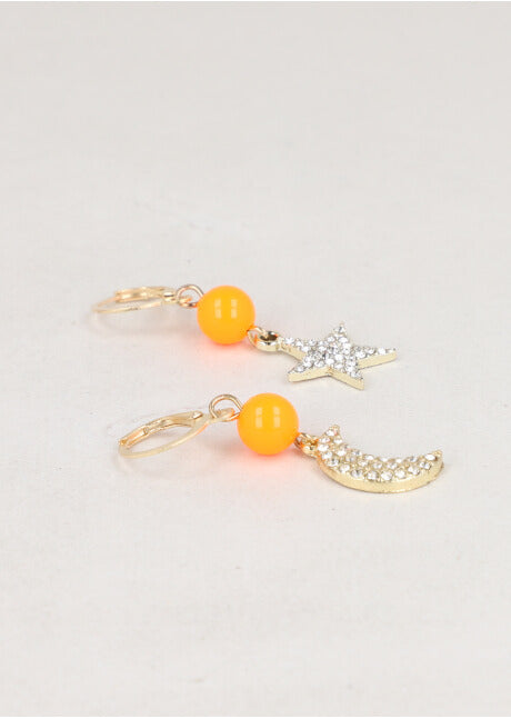 Aretes Luna Estrella Brillos ORO