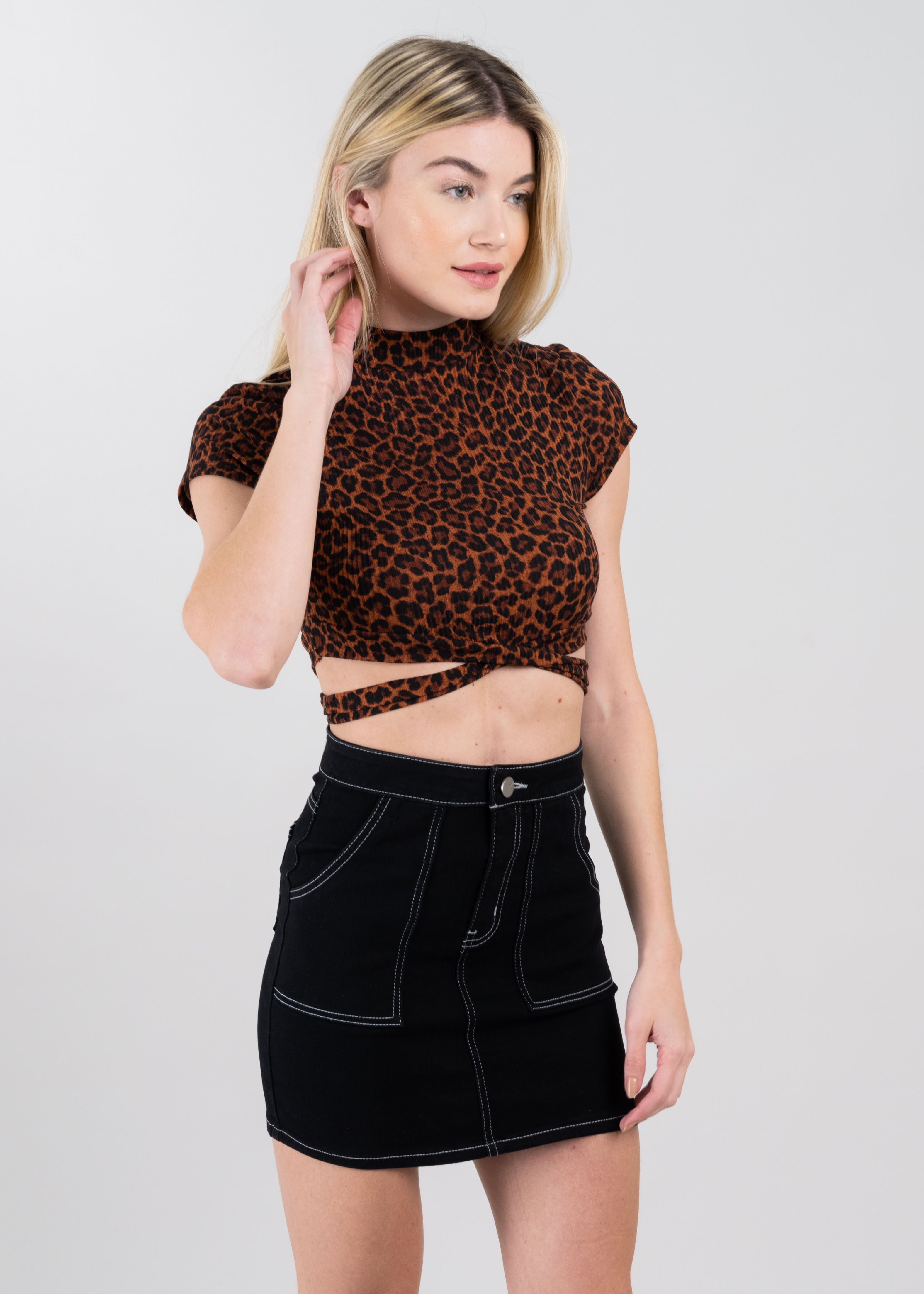 Top estampado cortes laterales CAFE COMBO
