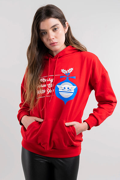 Hoodie Estampado Esfera Grogu ROJO