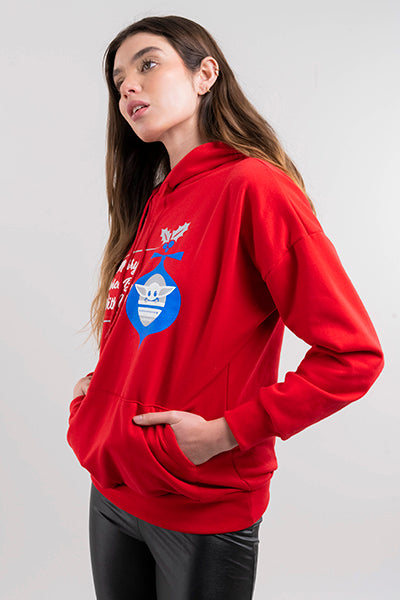 Hoodie Estampado Esfera Grogu ROJO