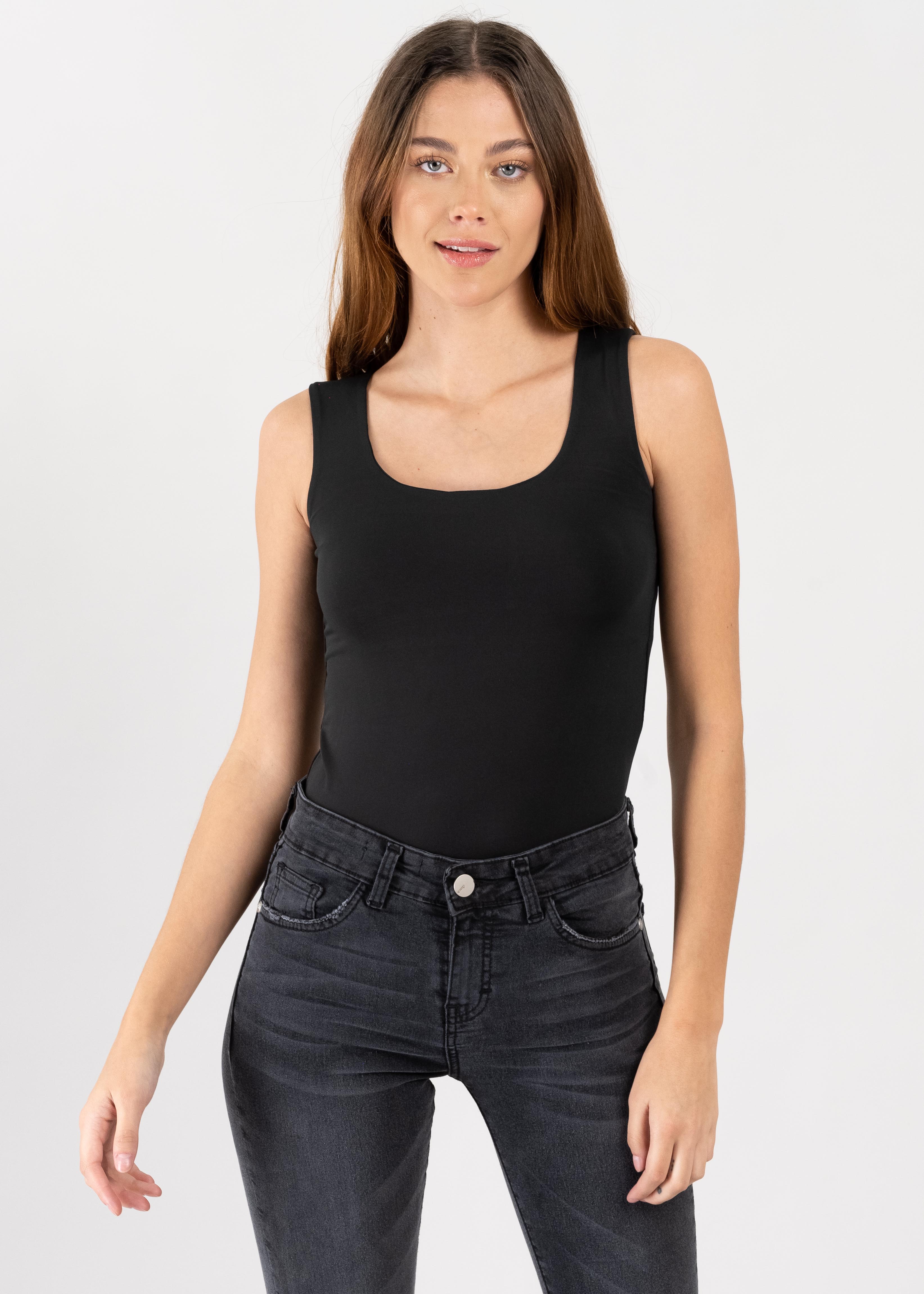 Playera tank seamless tirantes NEGRO