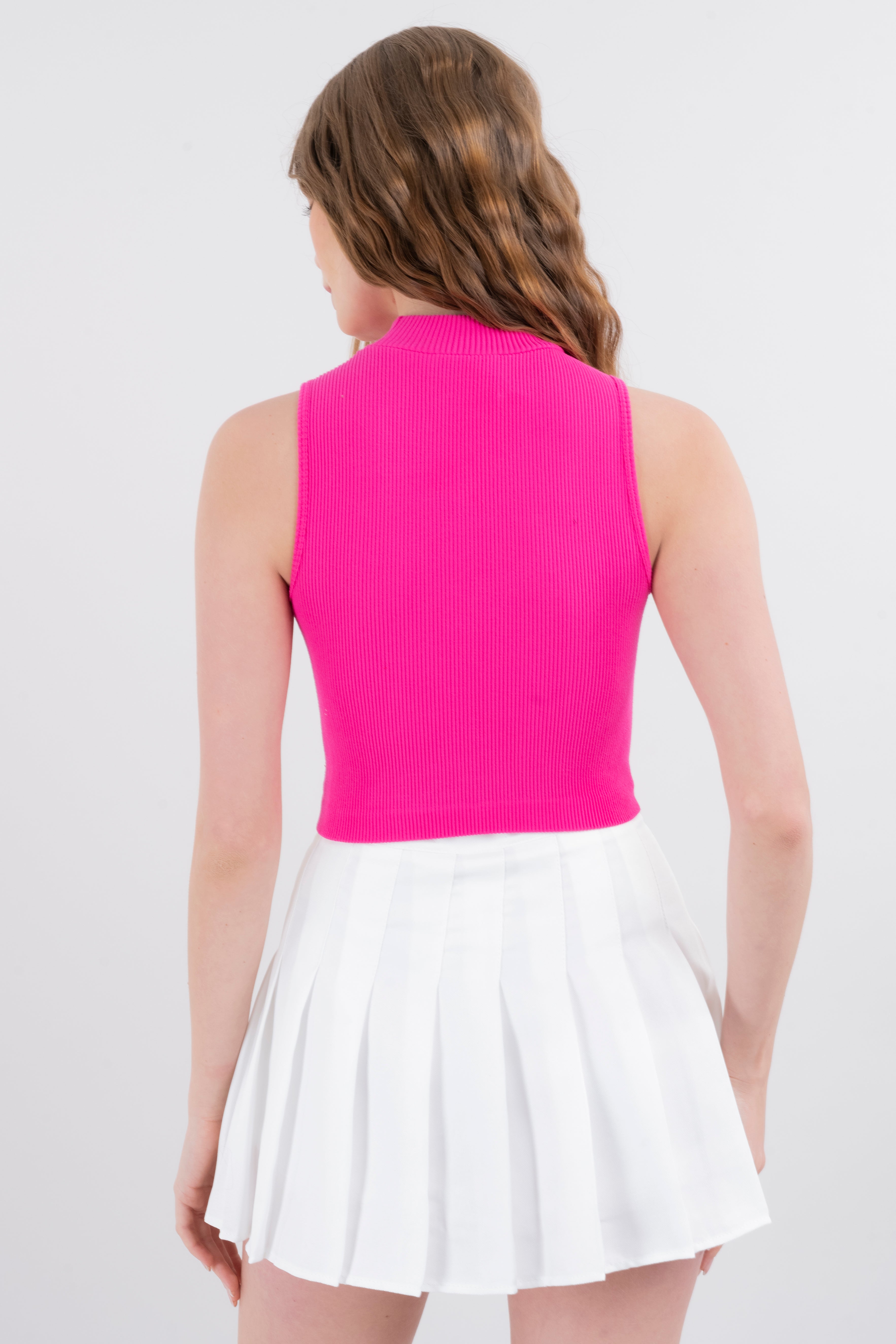Top acanalado cuello redondo FIUSHA