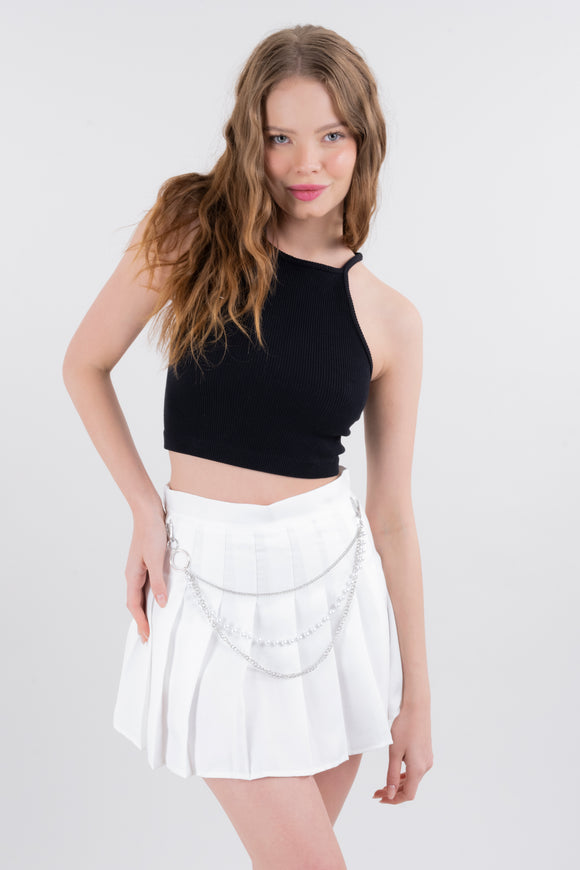 Top halter acanalado