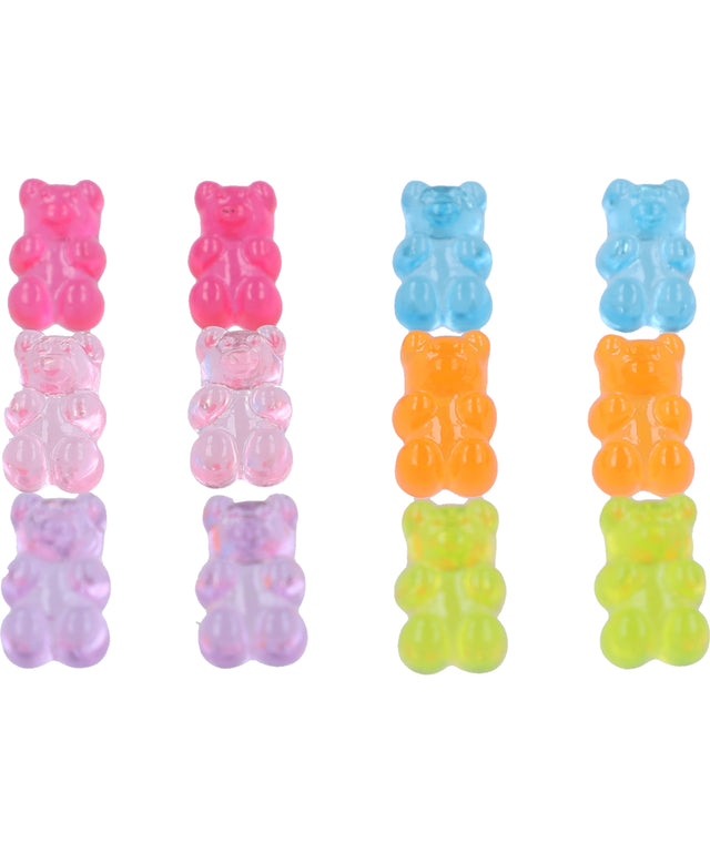 Set 6 pares aretes osito gummy