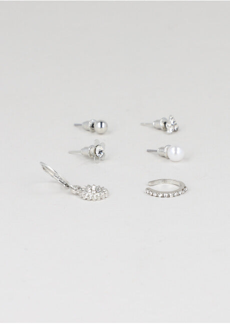 Set 6 Aretes Earcuff Sol PLATA