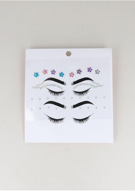 Plantilla brillos faciales flores cateye IRIDISCENTE
