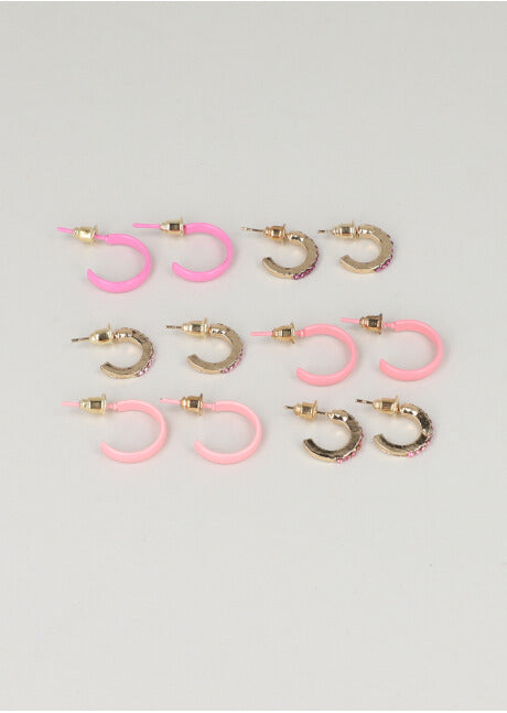 6 Pares Arracadas Color