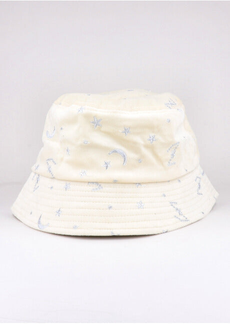 Bucket hat luna estrellas bordadas BEIGE