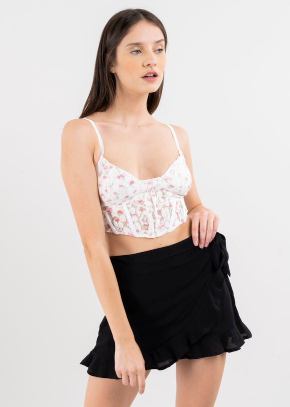 Top corset encaje flores