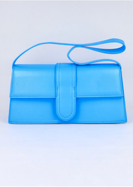 Bolsa trapecio efecto piel AZUL