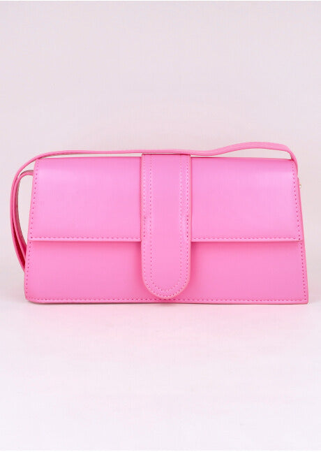 Bolsa trapecio efecto piel ROSA