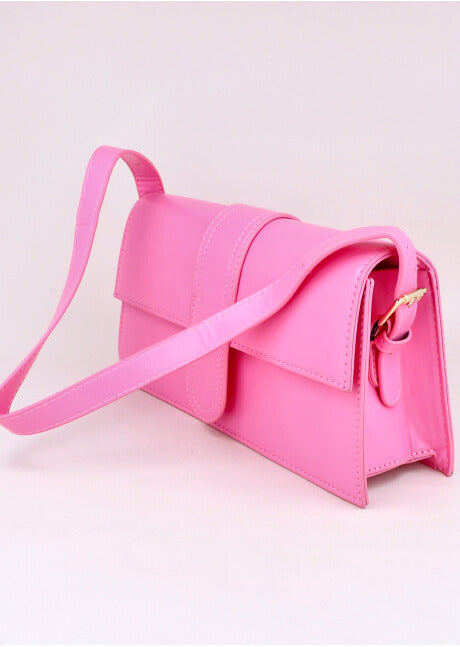 Bolsa trapecio efecto piel ROSA