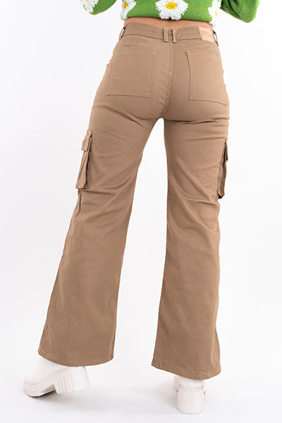 Jeans cargo wide leg KHAKI