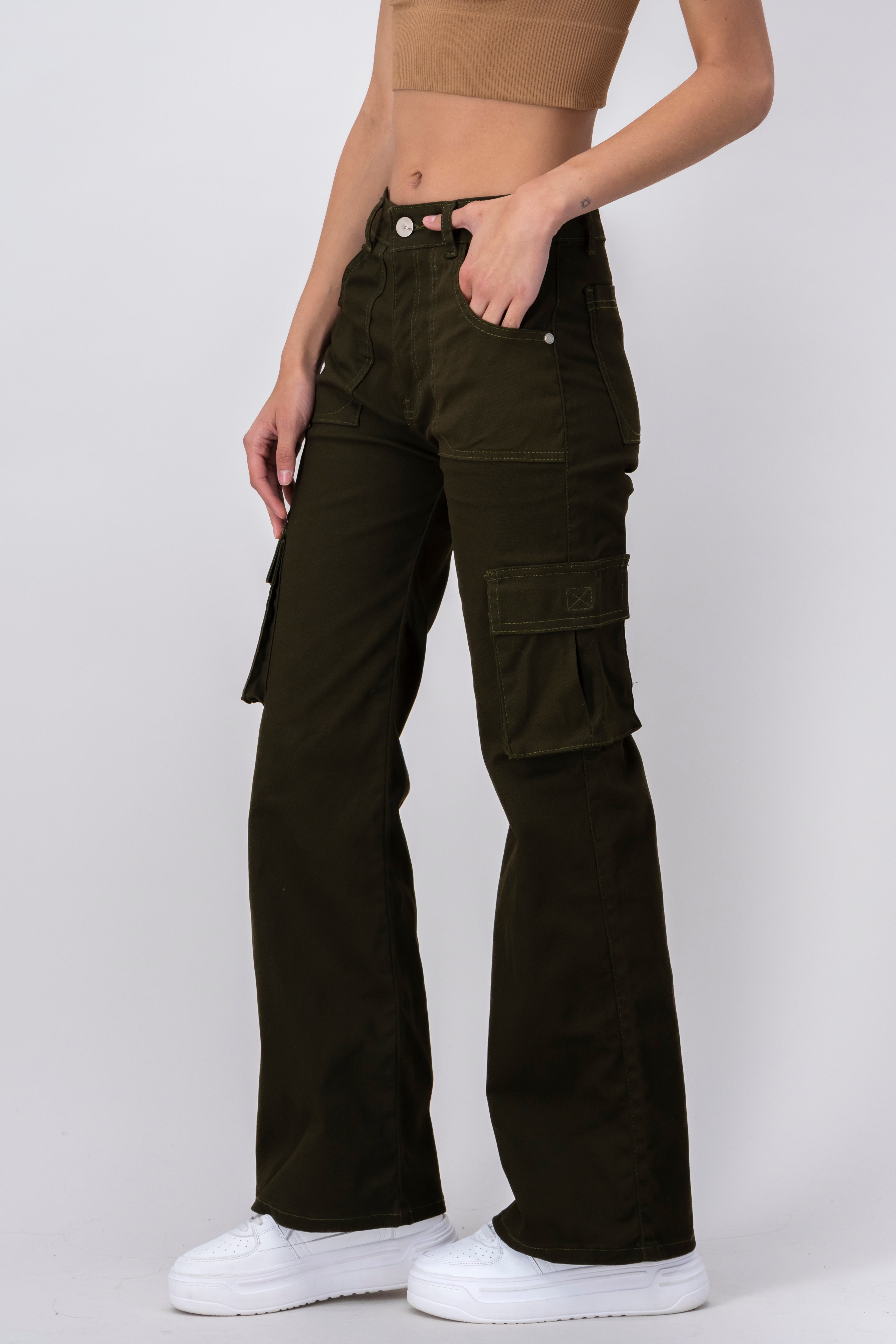 Jeans cargo wide leg OLIVO