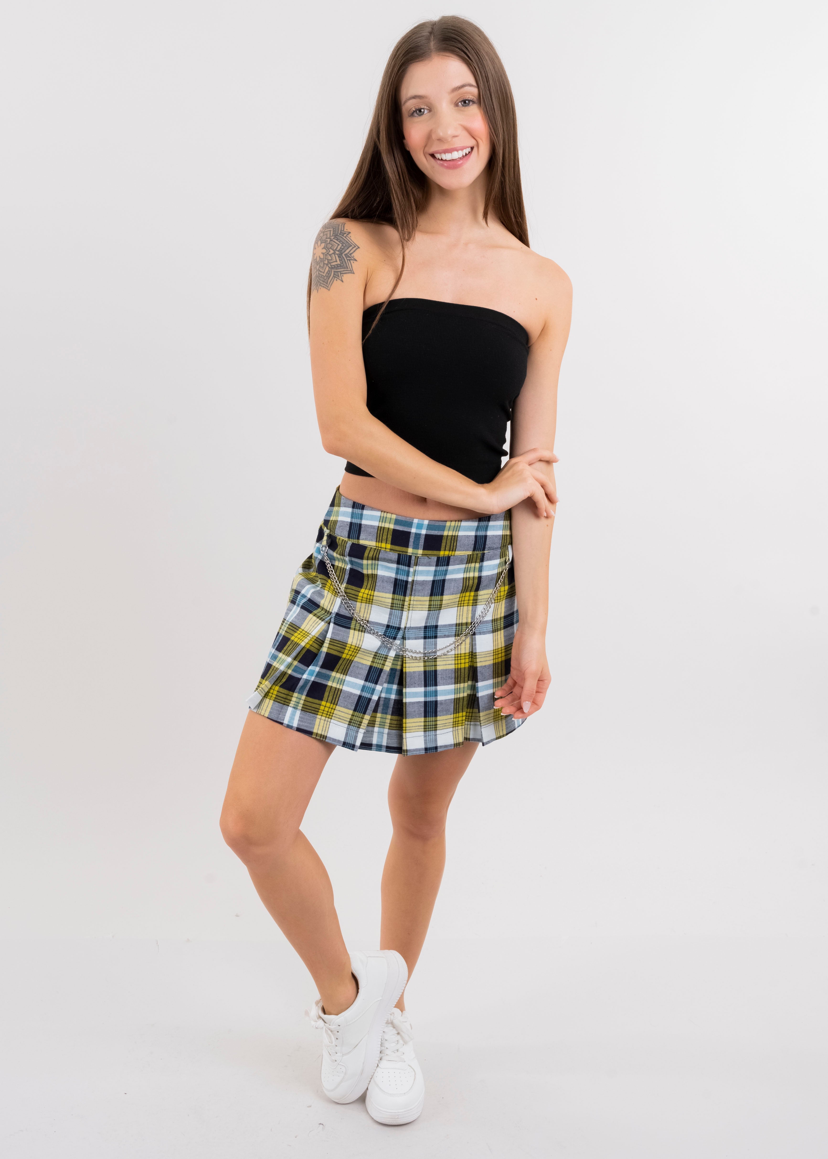 Falda mini cintura baja cadenas