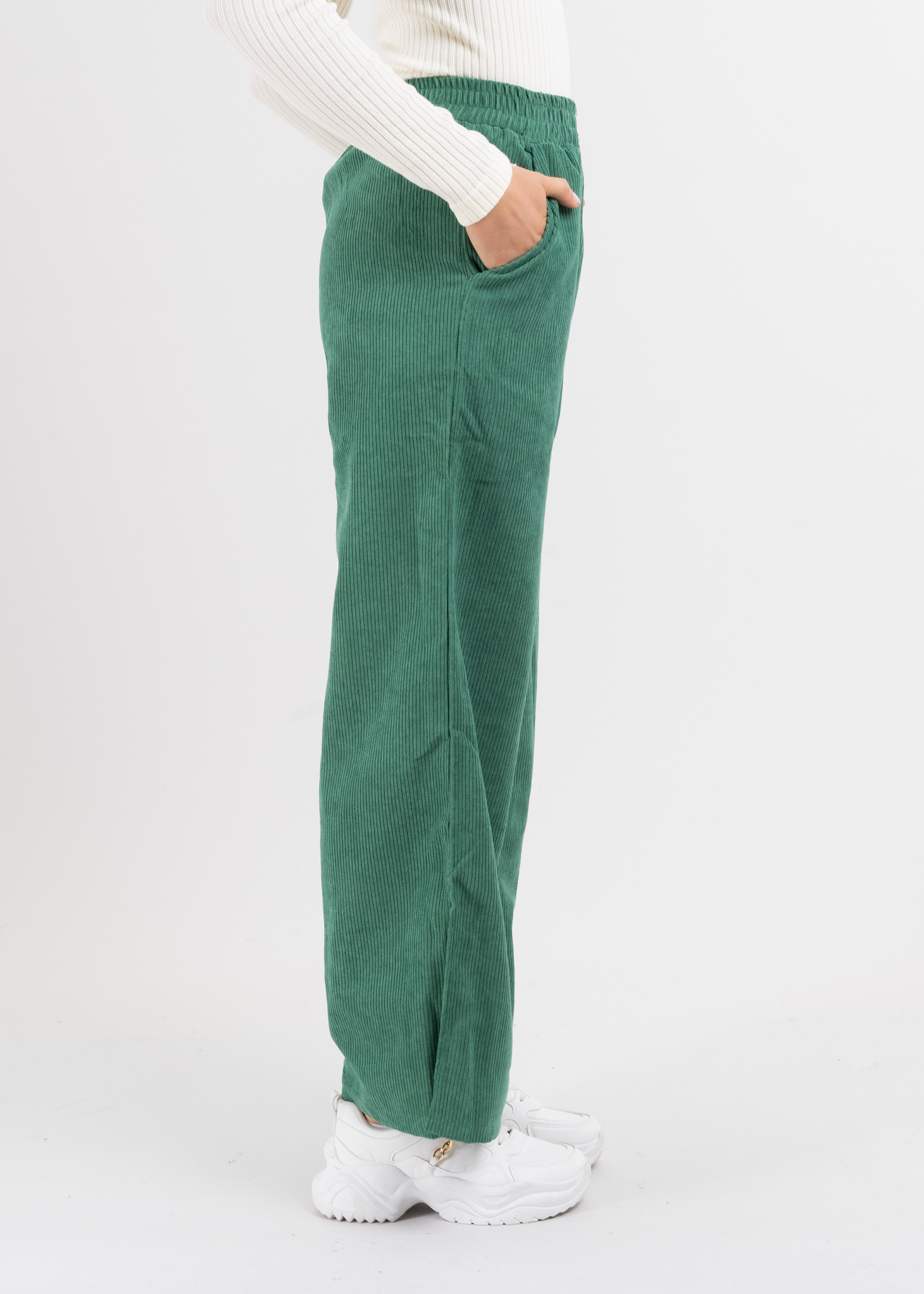 Pantalón wide leg pana VERDE