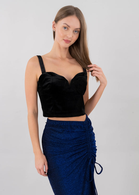 Top escote corazón velvet