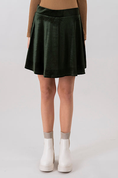 Falda mini velvet lisa cintura media