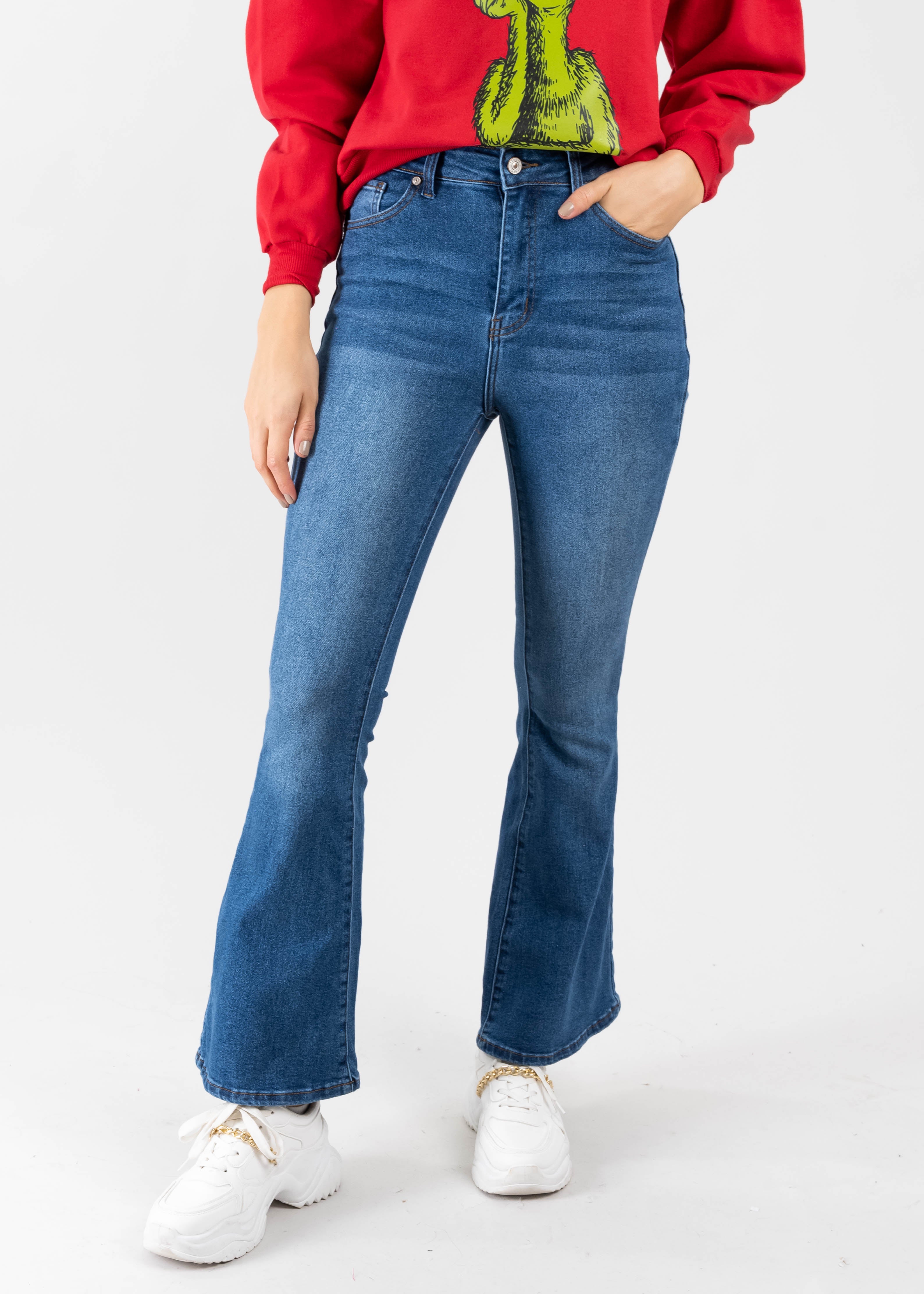 Jeans flared deslavado MEDIUM WASH