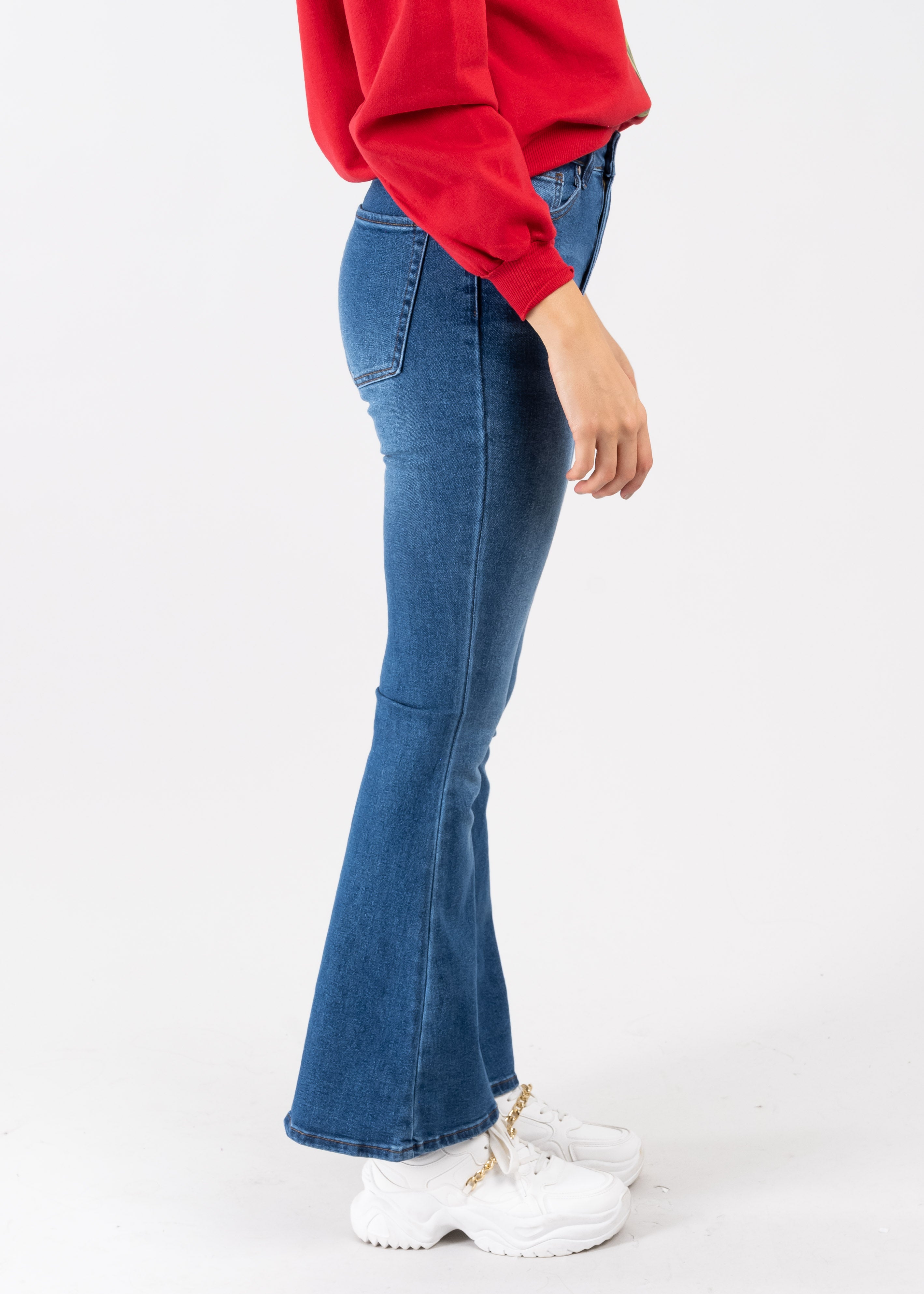 Jeans flared deslavado MEDIUM WASH