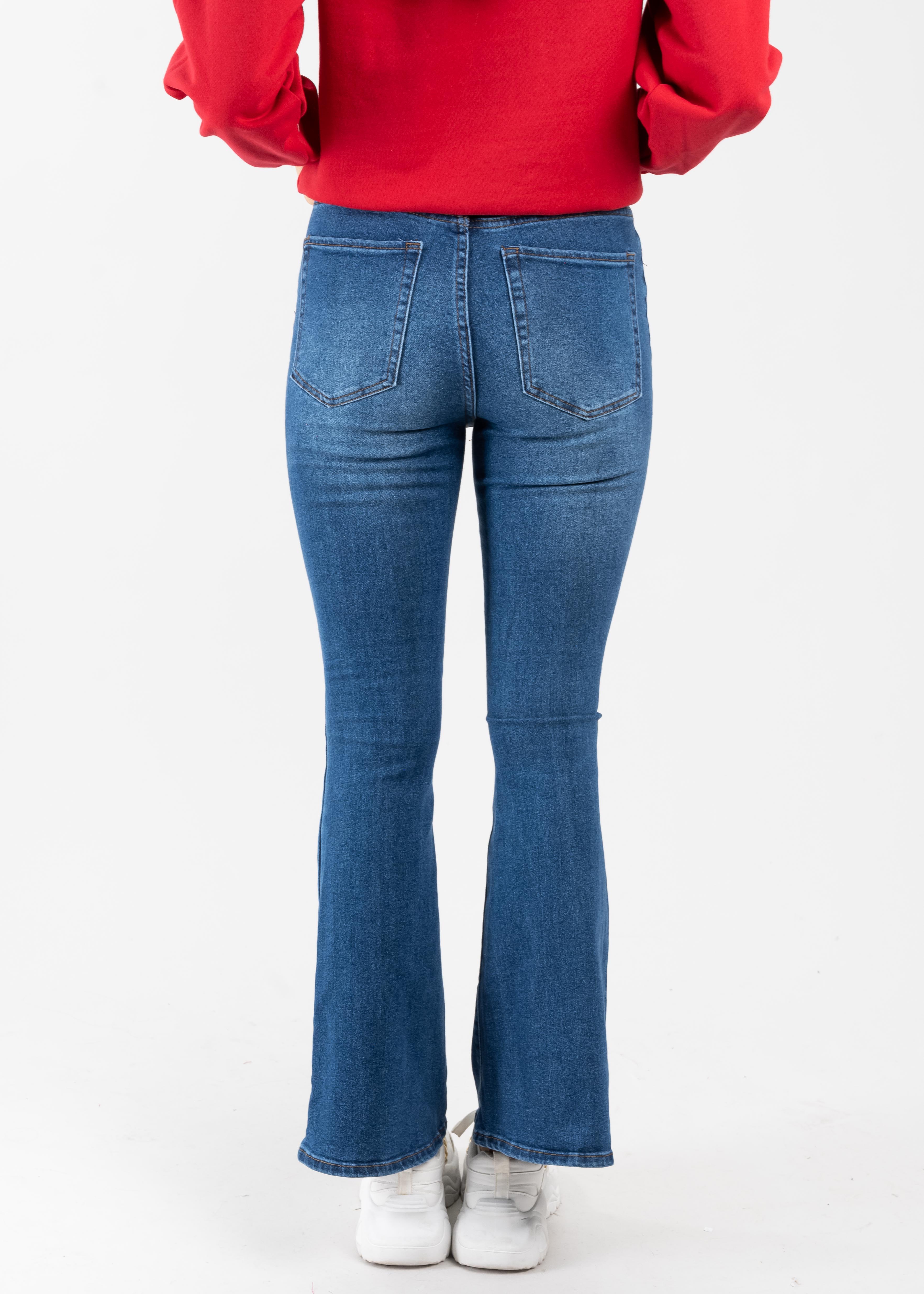 Jeans flared deslavado MEDIUM WASH