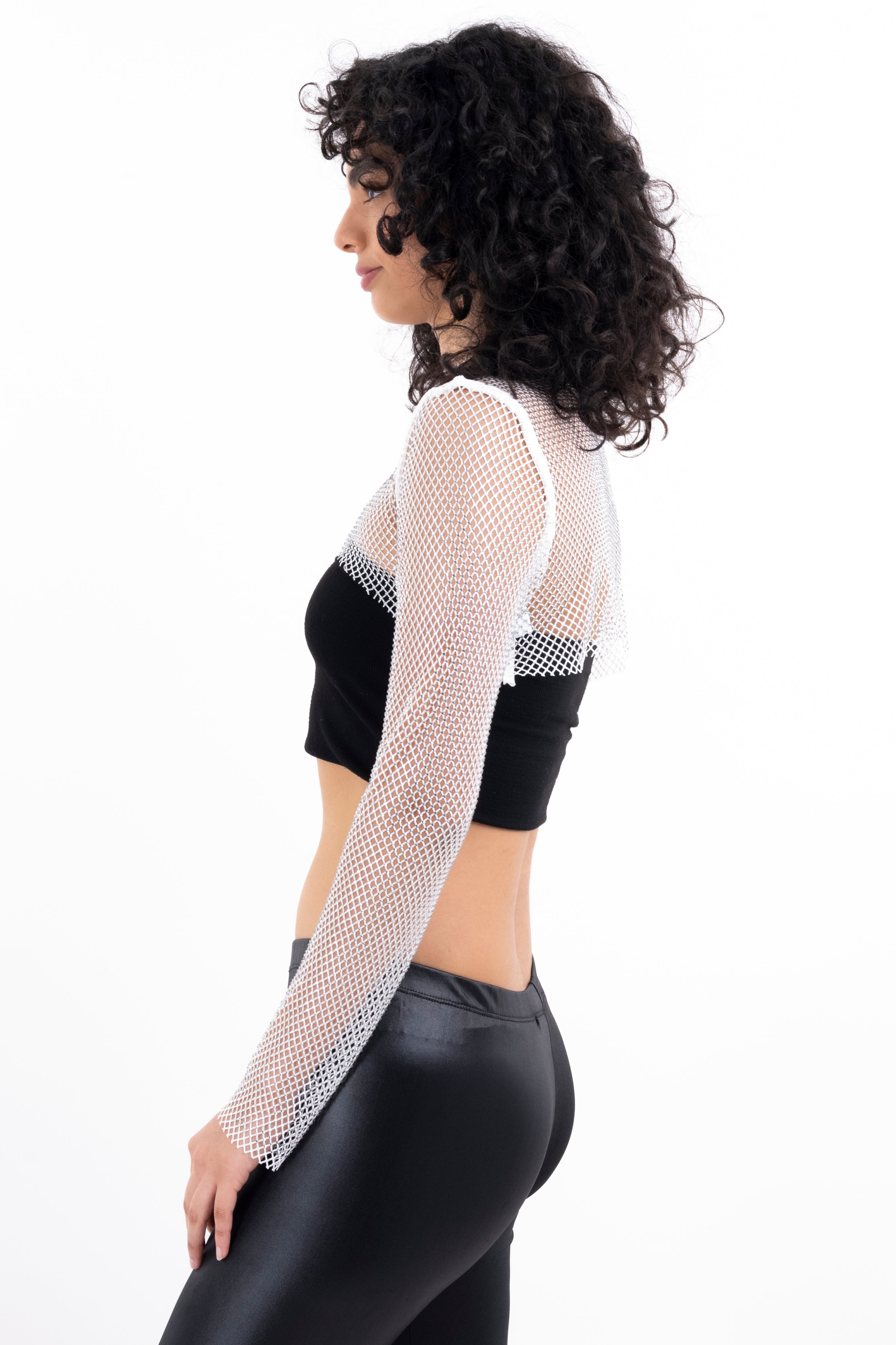 Top mangas red brillos BLANCO COMBO