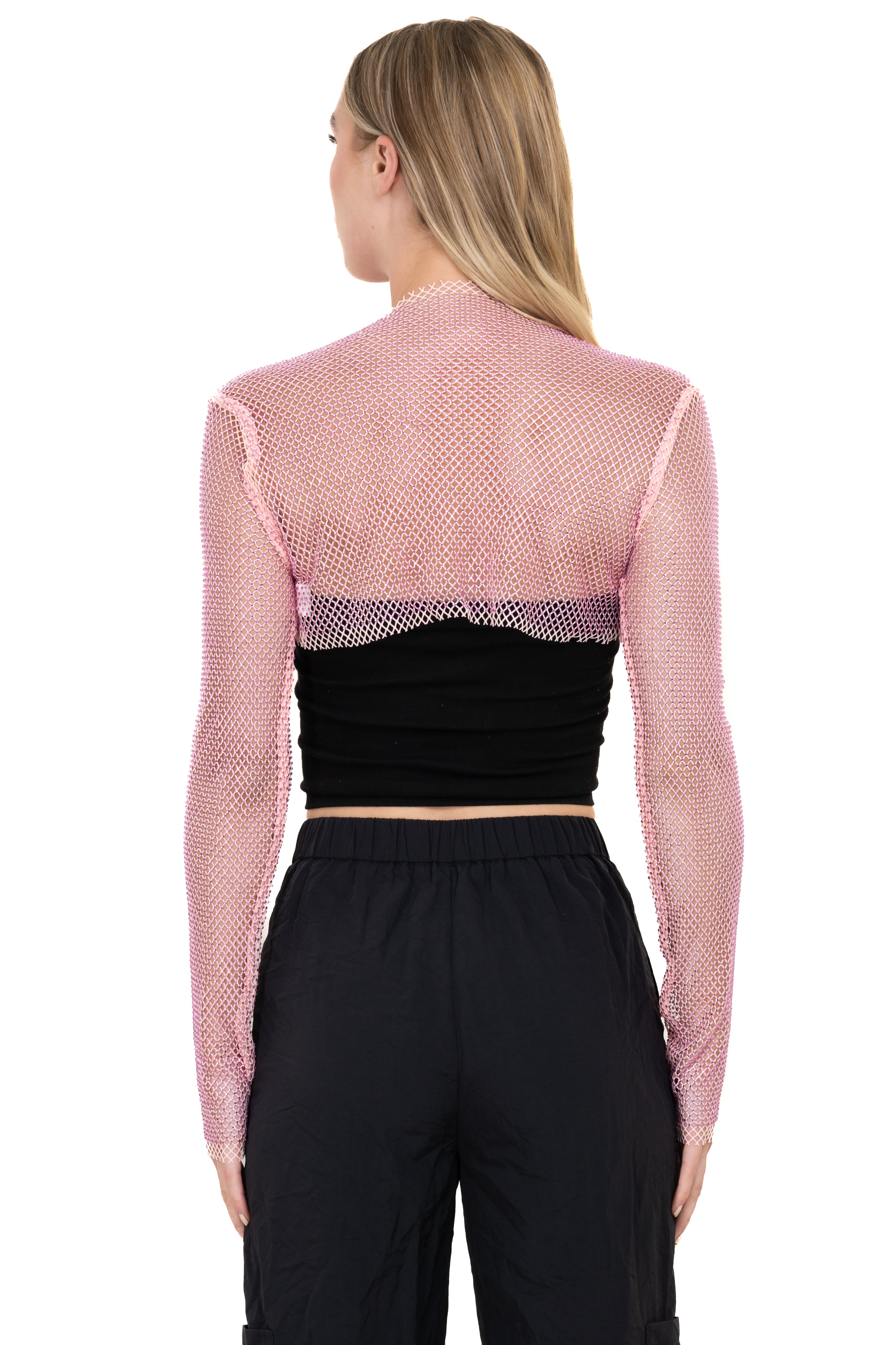 Top mangas red brillos PALO DE ROSA