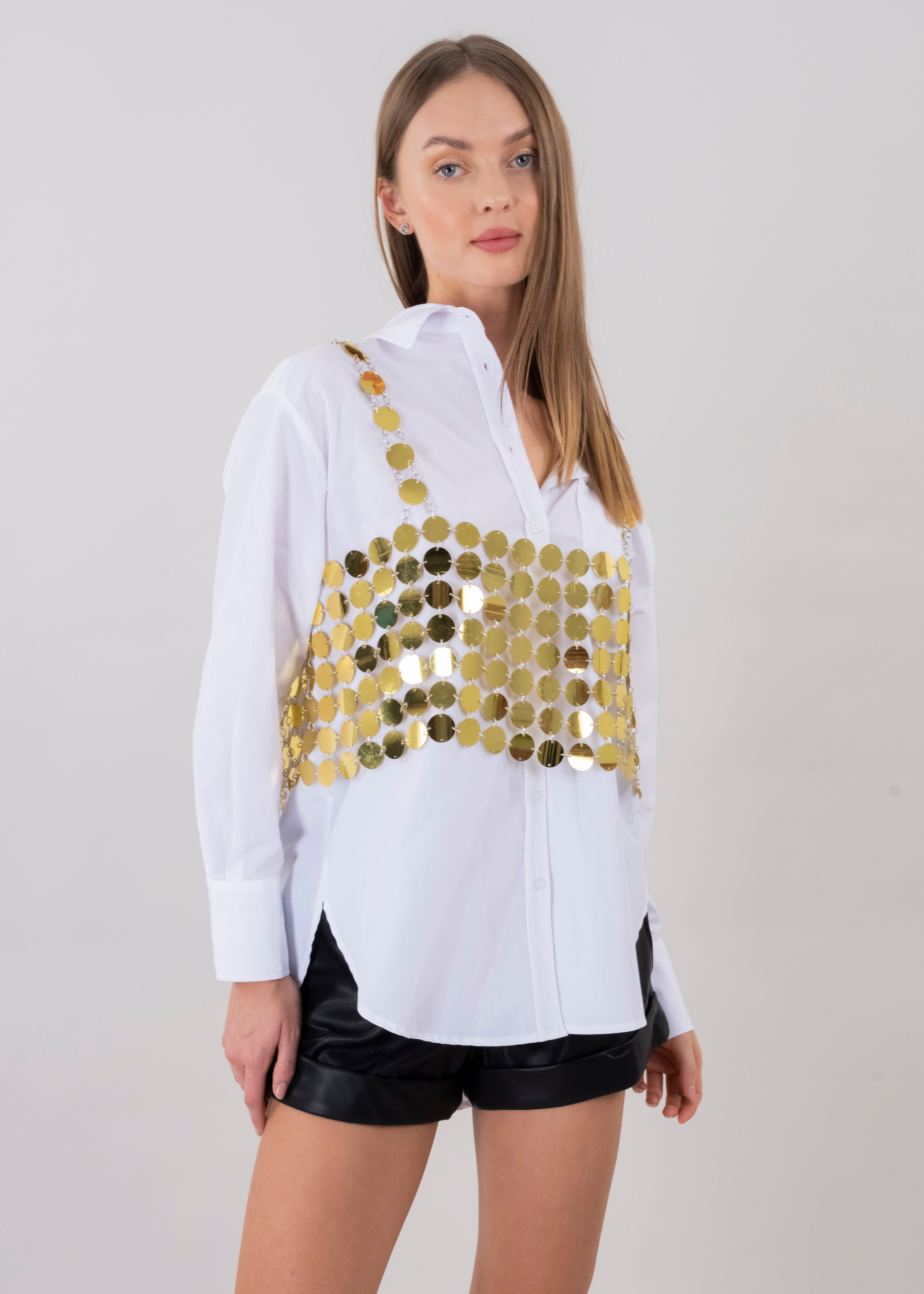 Top círculos metálicos ORO