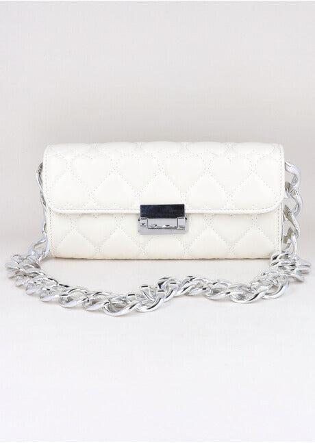 Bolsa Capitonada Cadena Chuncky BLANCO
