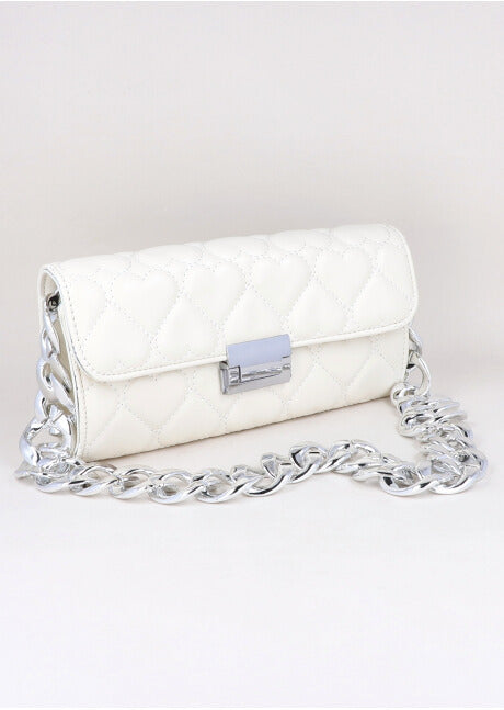 Bolsa Capitonada Cadena Chuncky BLANCO