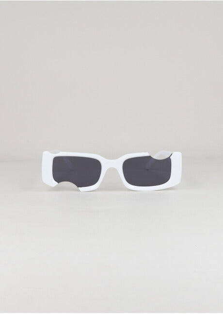 Lentes rectangulares cut out BLANCO