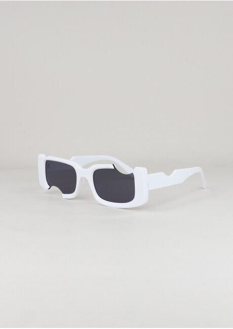 Lentes rectangulares cut out BLANCO