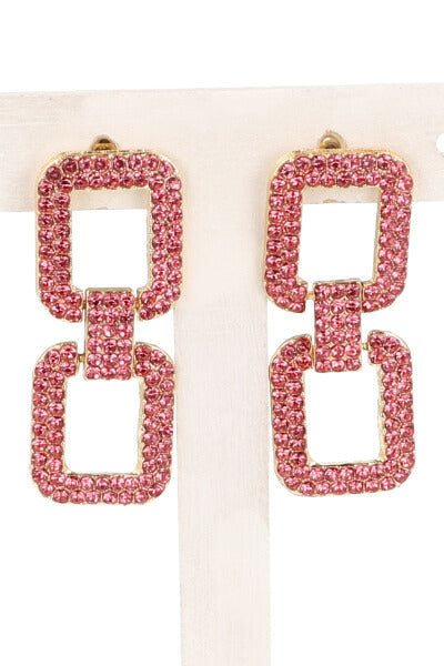 Aretes Eslabon Brillos Color FIUSHA