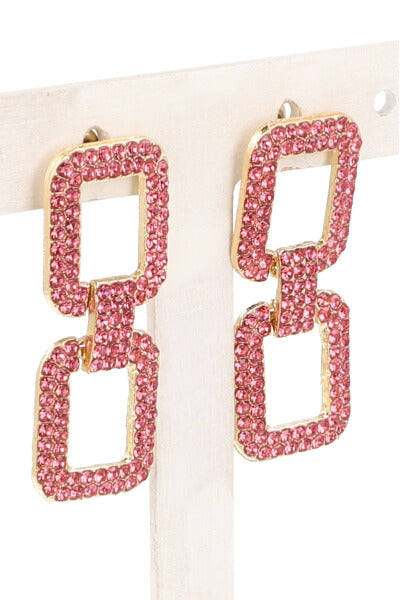 Aretes Eslabon Brillos Color FIUSHA