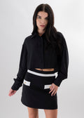 Camisa crop lisa manga larga