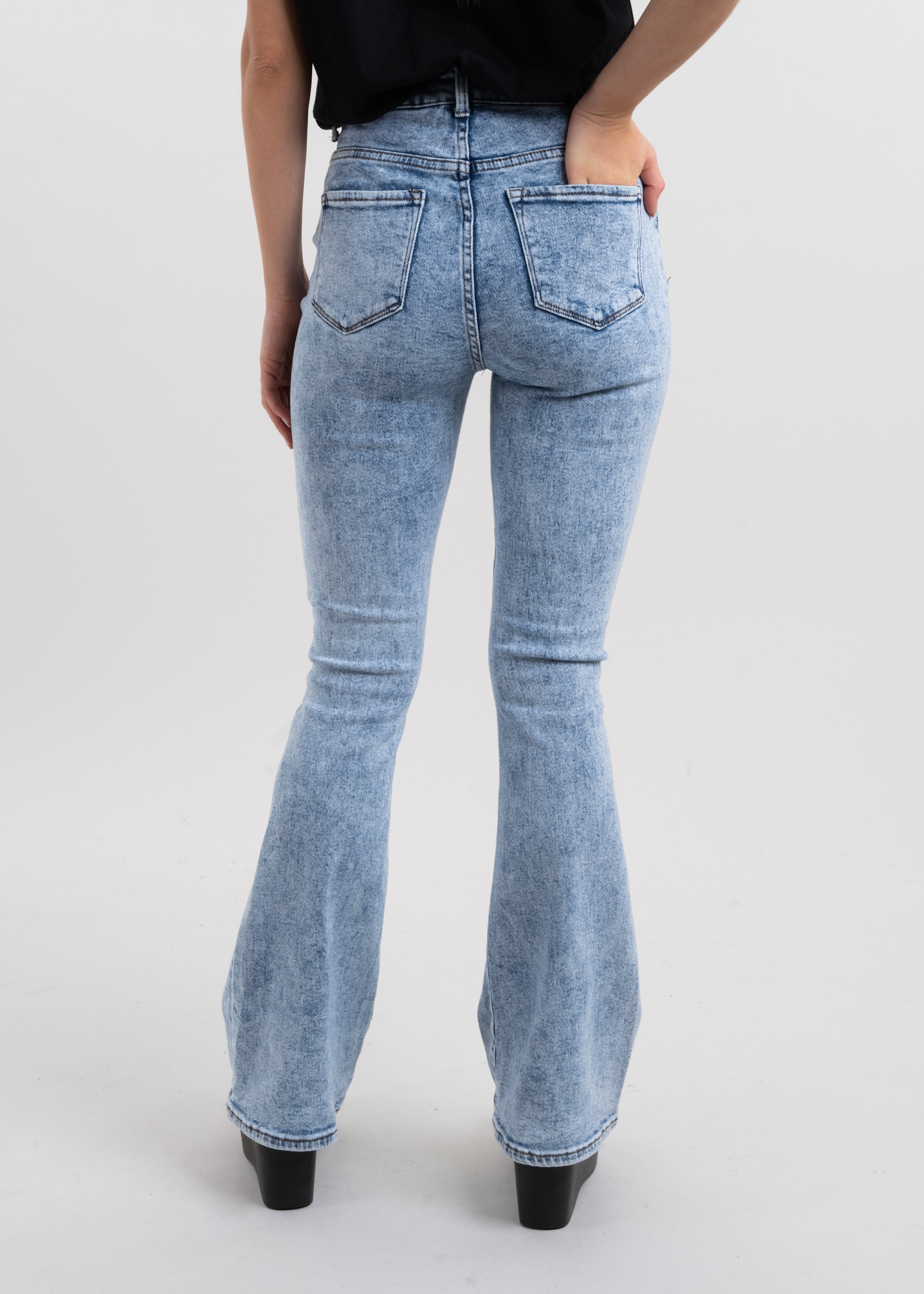 Jeans flare acid wash ACID LIGHT