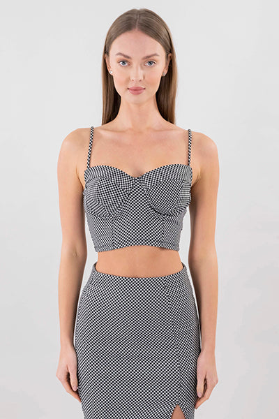 Top copas tweed NEGRO BLANCO
