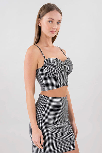 Top copas tweed NEGRO BLANCO